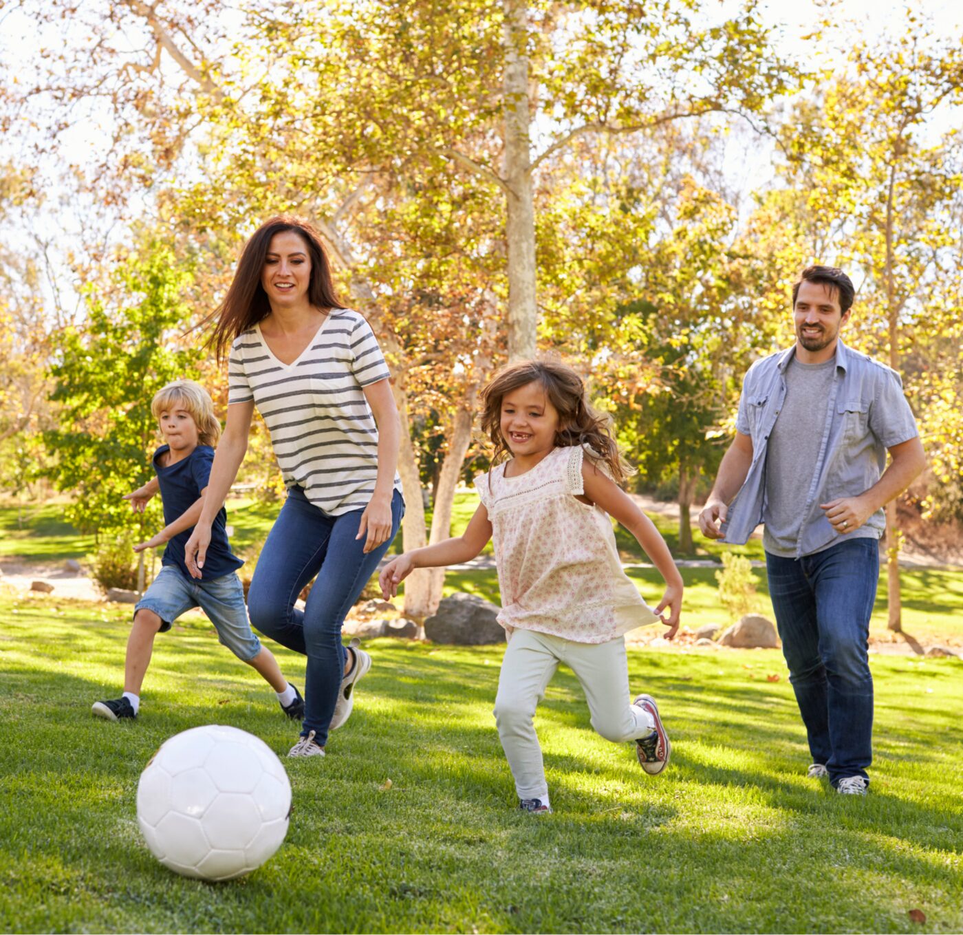 Family enjoying time outdoors