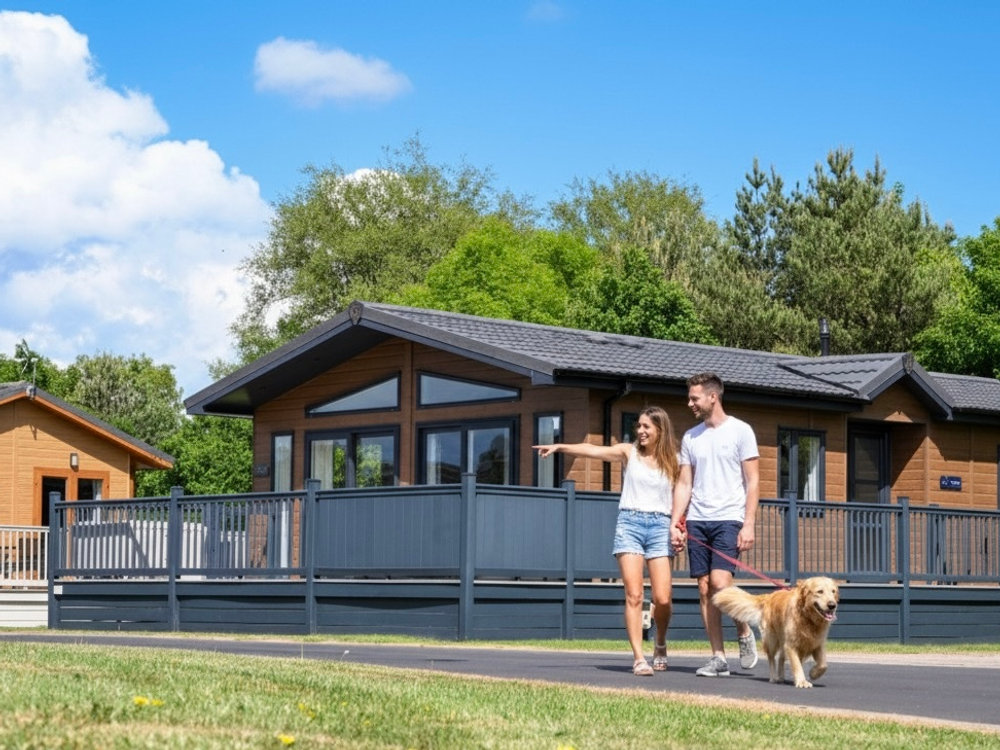 Lodge and decking at Malton Grange Country Park