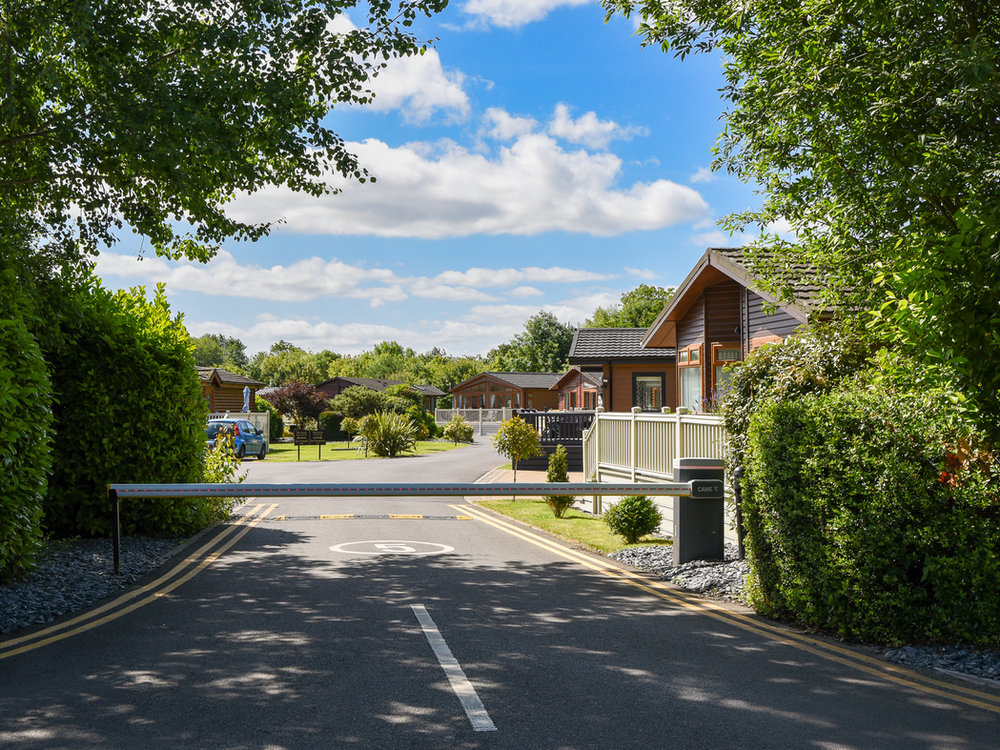 Landscaped park entrance at Malton Grange Country Park